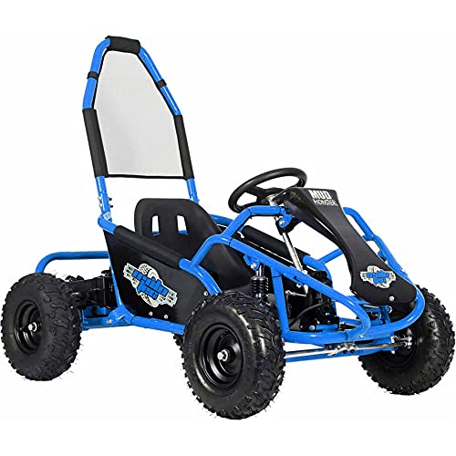 MotoTec Mud Monster Kids Electric Go Kart 48v 1000w Full Suspension Blue