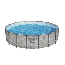 Bestway Steel Pro MAX 18ft x 48in Round Metal Frame Above Ground Swimming Pool Set Gray