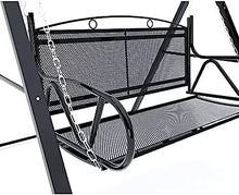 2 Person Patio Swing Seat, Kids Swing Chair Double Garden Seat for Patio, Garden, Poolside, Balcony,Black,Friendly321