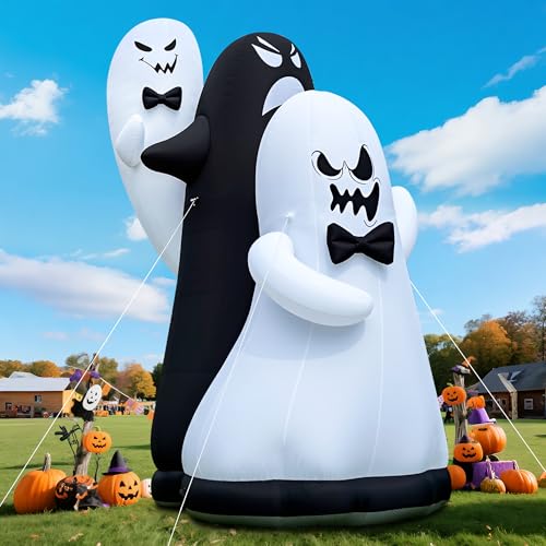 Wellcomer Giant 26Ft Premium Halloween Inflatable Ghost Team with Blower, Blow up Halloween Decorations for Outdoor Yard Lawn Halloween Party (Without LED Lights)