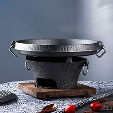 Cast Iron Charcoal Grill Portable Barbecue Smoker Grill Outdoor with Grates Cast Iron Grill Pan for Commercial Cooking Camping Hiking Party