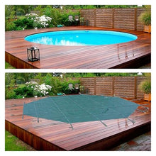 MZZKFC Round Swimming Pool Winter Safety Cover, Green Customizable Pool Protection Mesh Load 200kg, Foldable Pools Safety Net Cover 1 2 3 4 5 6 7 8 9 10 11 M(Wooden Deck,34'/10.4m)