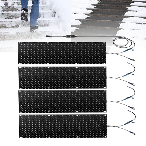 Snow Melting Mats Outdoor, 3 Piece Non Slip Rubber Heated Mat, Heated Snow Melting Walkway Mat, Electric Snow Melting Mats for Winter Snow Removal