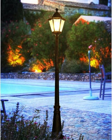 CUTPOIY High Pole Lighting with Frosted Glass Outdoor Street Fence Lamp European Post Light for Garden Yard Patio Pathway (Black-108.27″)
