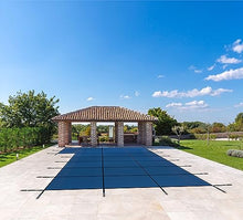 WaterWarden Inground Pool Safety Cover 16’ x 32’ with Left End Step, 15-Year Warranty, UL Classified to ASTM F1346, Triple Stitched for MAX Strength, Abrasion Resistant, Hardware Included, Blue Mesh