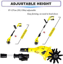 GenSDH Electric Cordless Tiller Cultivator/Rotavator with Rechargeable Battery and Charger - Working Width 10Cm, Tilling Depth 16Cm, Ideal Cultivator for Soil Loosening