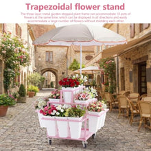 Hubxinly Rolling Flower Display Rack with 18 Buckets