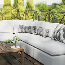 Modway Commix 5-Piece Modern Fabric Patio Sectional Sofa in White