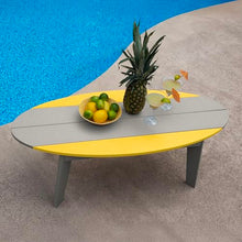 highwood Shoreline Surfboard Coffee Table, Cove Gray/Sunbeam Yellow