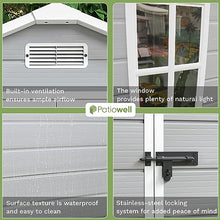 Patiowell 6x4 FT Resin Outdoor Storage Shed with Floor, Light Gray