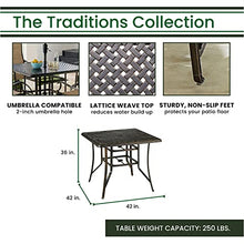 Hanover Traditions 5-Piece High-Dining Set with Cushioned Swivel Chairs and 42" Square Cast-Top Table Tan
