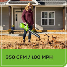 Greenworks 40V 16" Brushless Cordless (Push) Lawn Mower + Blower (350 CFM) + 13" String Trimmer (Bonus Spools), 4.0Ah + 2.0Ah Battery and Charger Included (75+ Compatible Tools)
