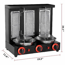 Vertical Doner Kebab Grill Machine,360 Degrees Rotating Rotisserie Oven,Gas Grill, for Commercial and Home Kitchen (Black)