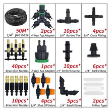 Garden Supplies 5M-30M Garden Irrigation Outdoor Misting Cooling System Watering 1/4'' Brass Atomizer Nozzles 4/7mm Hose Patio Nozzle(KIT002-50M-A)