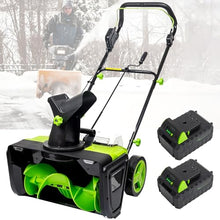 Electric Snow Shovel, 20” Corded Snow Blower, 20 X 10 Inch Clearing Path and 25 Feet Throwing Distance, with Led Headlights, Fast Charger, Small Snow Removal Equipment 2 Batteries