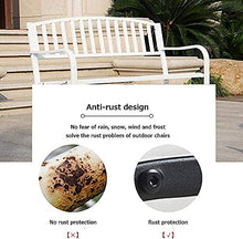 KLYCHF Garden Bench Outdoor Bench Patio Bench Front Porch Furniture Park Terrace Garden Benches Outdoor Cast Iron Bench Seat (with Foam Cushion) 2-Sea