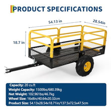 Garvee ATV UTV Trailer Tow Behind Dump Cart, Heavy Duty Yard Garden Trailer