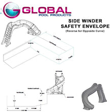 Global Pool Products Inground Swimming Pool Water Slide Deck Mounted Right Curve Turn Sand
