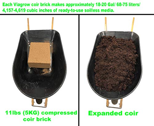Viagrow Coconut Soilless Grow Media 11 lb 5KG Block