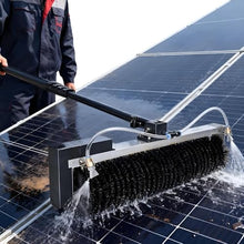 NYTFHMS Solar Panel Cleaning Roller Brush with 25Ft Telescopic Pole, Handheld Photovoltaic Cleaner for Solar Power Station Maintenance,-DualUse(7.5m)