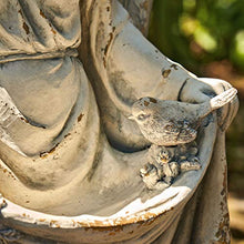 Zaer Ltd. Large Magnesium Angel Statues (Outdoor Safe) (37”T Standing with a Dress Birdbath Mary)