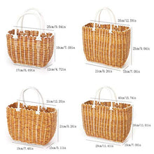 OQPJMYZ Picnic Bags Picnic Basket with Handles, Vegetable Basket, Woven Picnic Supplies, Portable Shopping Basket Travel Camping (Brown 21 * 15 * 25cm)