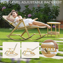 Rattan Rocking Chair, Ergonomic Design, Garden Balcony Handwoven Cane Chair for Ultimate(B,152 * 80 * 63cm)