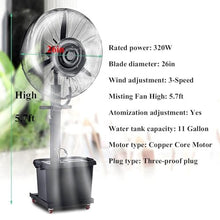 FAFACAI Heavy Duty Outdoor Misting Fan Floor Fans Misters for Cooling Patio Garden Black Oscillating Spray Fan Mister 3-Speed (Size : 380W/30in) (320W/26in)