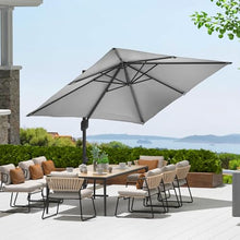 MOVECOM 10x10 FT Offset Patio Umbrella with Base Included, 360° Rotation Large Square Cantilever Umbrella, Outdoor Sun Shade with Easy Tilt for Pool, Backyard, Deck, Garden, Navy Blue
