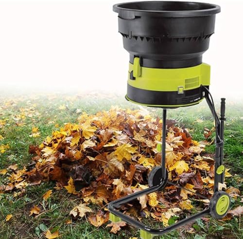 HaiZethonic Electric Bladeless Leaf Mulcher & Shredder,15amp 8000rpm Motor for 17∶1 Reduction Ratio,Mulch up to 55 Gallons per Minute,Adjustable Control Dial 20mpowercord