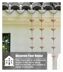 XHsghSEG rain Chain, Gutter Downspout Replacement Flower Design Metal Rust Resistant Multiple Sizes(Umbrella,3 m (9.8ft))