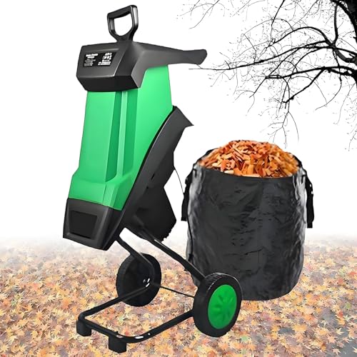 AityBuy Electric Garden Shredder & Wood Chipper with 50L Collection Bag,2400W Electric Electric Leaf Mulcher Shredder,40 mm Cutting Diameter for Mulching,Composting,Yard Cleanup,Lawn Care