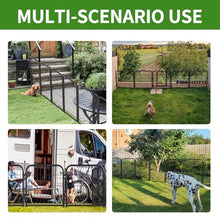 Metal Garden Fence with 42 Panels 6 Gates Outdoor Dog Fence 108ft (L)×40in (H) Decorative Pet & Animal Barrier, Garden and Yard Fencing，Black-Silver