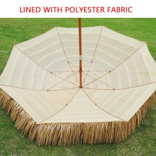 FCZVWPR 5.2ft, 6.5ft, 7.8ft, Faux-straw Beach Umbrella, Outdoor Sunshade Umbrella, Easy Push Button, For Patio Garden Backyard(1.5m/4.9ft)