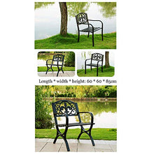 ELUKHT Daily Necessities Outdoor Terrace Metal Wrought Iron Dining Chair, Single Chair with armrests and Back, Outdoor Metal Rust-Proof Seats for patios, porches and Decks (A)