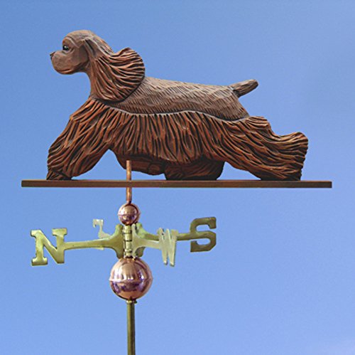 American Cocker Spaniel Hand Carved & Painted Weathervane Brown 22 Inch