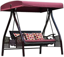 Large Outdoor Porch Swing Garden Patio Swing Chair Porch Swing with Stand Outside Furniture Outdoor Swing Rocking Chair, Cushion Waterproof Polyester Cloth Garden Recliner(190*120*185cm)