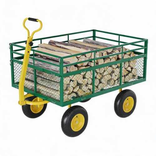 Litake Steel Garden Wagon Cart – 1200 lbs Capacity,13" All-Terrain Wheels