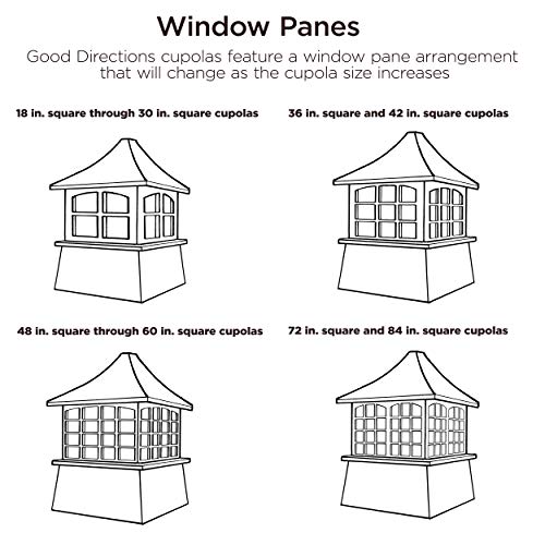 Good Directions Windsor Vinyl Black Aluminum Roof Cupola 26" x 38" Black