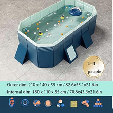 AErosx Foldable Pool, Non-Inflatable Large Swimming Pool for Family Entertainment, Portable Above Ground Pool for Adults & Kids, Kiddie Pool for Backyard Garden Camping(2.1x1.4x0.55m/6.9x4.6x1.8ft)