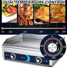 XQZMZSCP 24" Commercial Griddle Electric Grill Without Plug Countertop Griddle Flat Top Grill Hot Plate Non-Stick Stainless Steel Teppanyaki Grill