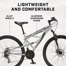 Mongoose Impasse Full Suspension Mountain Bike 18-Inch Aluminum Frame 29-Inch Wheels Silver