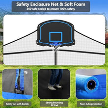 Lyromix 16FT Outdoor Trampoline with Basketball Hoop Morandi Blue