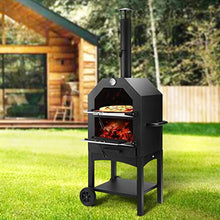 Outdoor Pizza Oven Wood Fire Wood Fired Pizza Oven for Outside with Waterproof Cover, 12" Pizza Stone, Pizza Spatula and 4pcs Grill Rack by DNKMOR