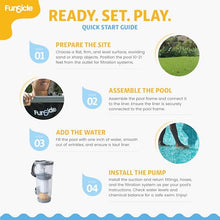 Funsicle Oasis 14' x 42" Round Above Ground Swimming Pool, Includes FiltraBoost 1200 GPH Filter Pump with AutoSkimmer, Ladder, Cover Ground Cloth, Type C Filter Cartridge & Repair Patch, Cool Gray