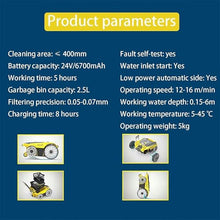 WZUOPG Cordless Robot Swimming Pool Cleaner, Automatic Swimming Pool Vacuum Cleaner, Running Time of 300 Minutes, Fast Charging, Suitable for Swimming Pool Surfaces