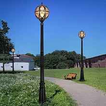 Lights Outdoor Courtyard E27 Column Light Villa Landscape Lighting Fixture European Traditional Mediterranean Aluminum Ball Streetlight Glass Globe Waterproof Lawn Light Garden Community Park Pathway