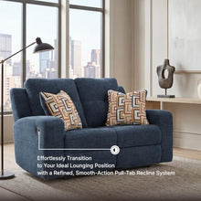 Signature Design by Ashley Danum Small Reclining Loveseat Sofa, Ink Blue