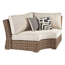 Signature Design by Ashley Beachcroft Farmhouse Wicker Curved Corner Chair Beige