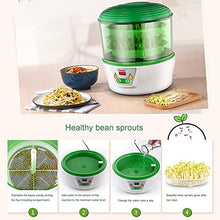 GUANKAOBING Double Layer Germination Tray, Automatic Seed Sprouter, Bean Sprout Machine with Double Germination Tray, Temperature Control, Automatic Mat